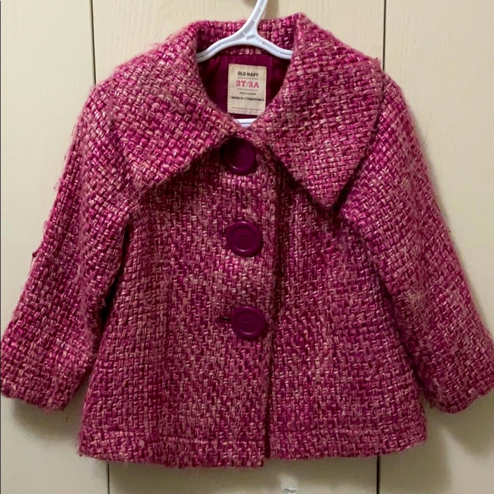 Old Navy Pink and Burgundy Pea Coat